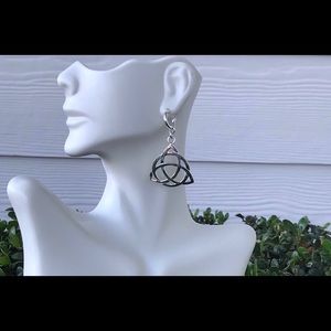 Sterling Silver Celtic Knot Heart Earrings,